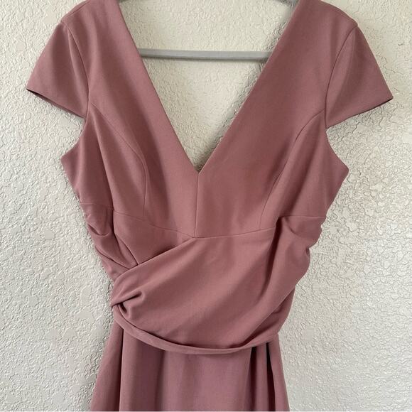 Dress the Population Dana Wrap Waist Cocktail Dress Mauve Size XL NWT - Picture 7 of 14